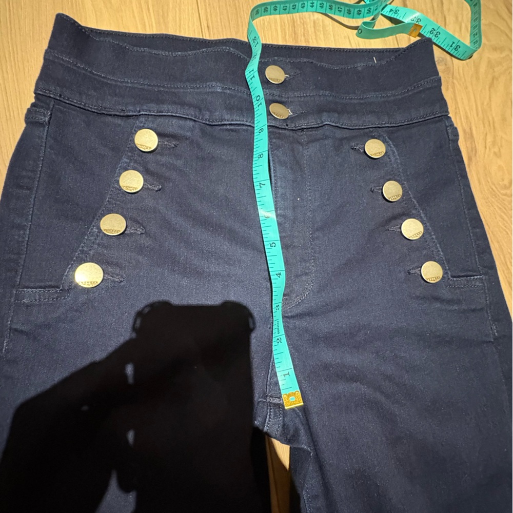 Express Navy Bell Flare Super High Rise size 6 - Picture 7 of 7